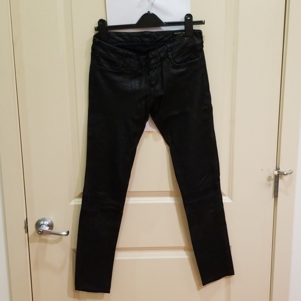 Leather women's pants